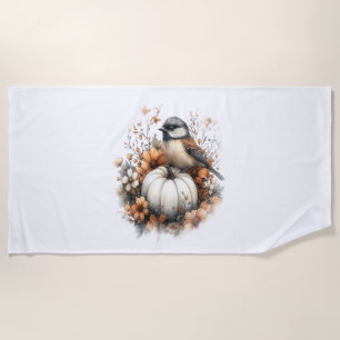Chickadee Shirt Country Pumpkin Beach Towel