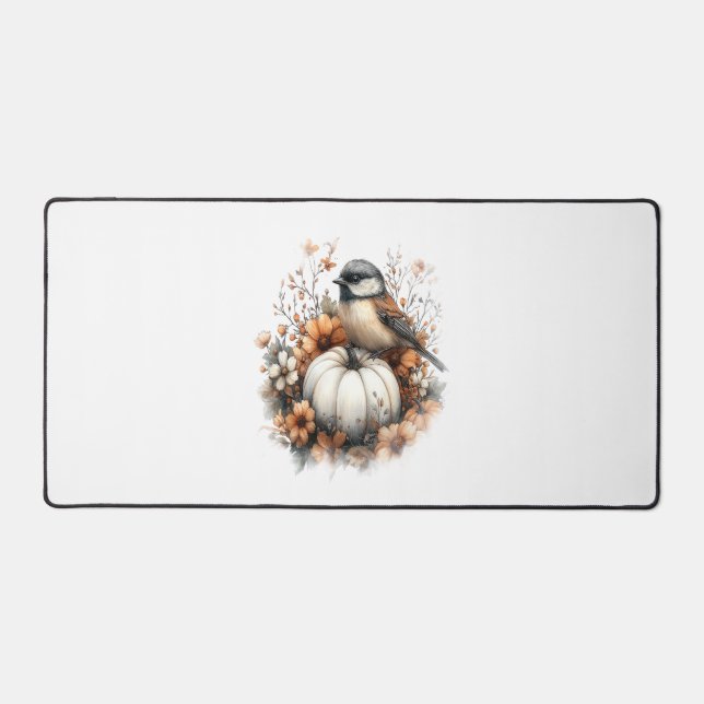 Chickadee Shirt Country Pumpkin Desk Mat (Front)
