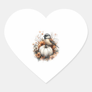Chickadee Shirt Country Pumpkin Heart Sticker
