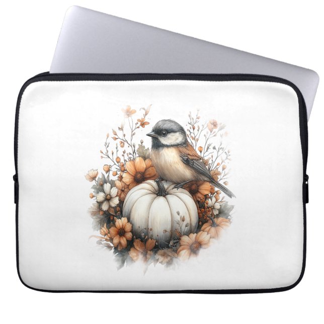 Chickadee Shirt Country Pumpkin Laptop Sleeve (Front)