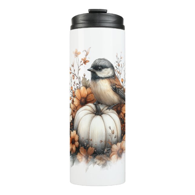 Chickadee Shirt Country Pumpkin Thermal Tumbler (Front)