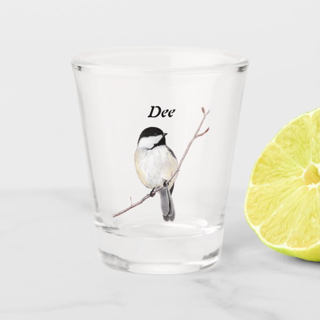 Chickadee Shot Glass (Front)