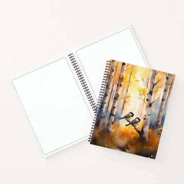 Chickadee Song Birds in an Autumn Forest Notebook (Inside)