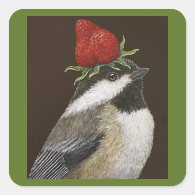 chickadee/strawberry stickers (Front)