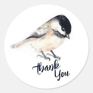 Chickadee Thank You Classic Round Sticker