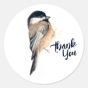 Chickadee Thank You Classic Round Sticker