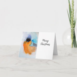 Chickadee Watercolor Art Folded Greeting Card