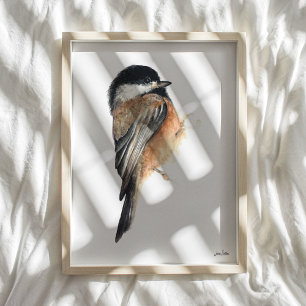 Chickadee Watercolor Art Print