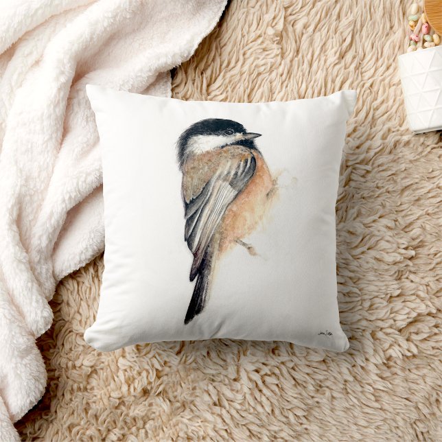 Chickadee Watercolor Cushion (Chickadee Watercolor Throw Pillow from Jenn's Emporium. )