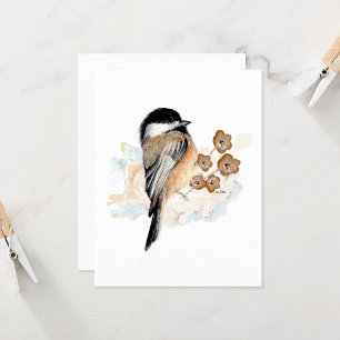 Chickadee Watercolor Note Card