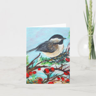 Chickadee Winter Note Card