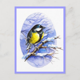 Chickadee Winter Postcard. Postcard