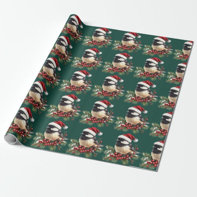 Chickadee Wrapping Paper (Unrolled)