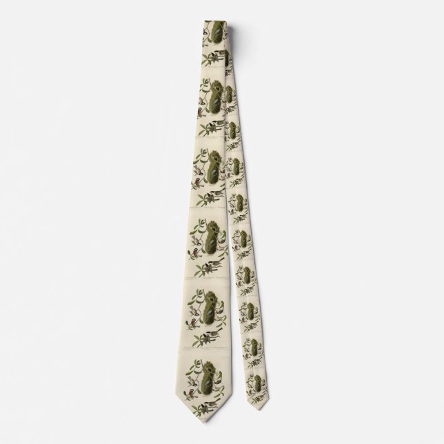 Chickadees and Bushtit, Audubon's Birds of America Tie (Front)