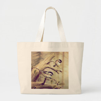CHICKADEES by SHARON SHARPE Large Tote Bag