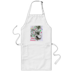 Chickadee's Christmas Tree Long Apron
