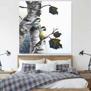 Chickadees [Design 2] 40" x 40" Canvas Print