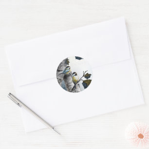 "Chickadees" [Design 2] Small  Classic Round Sticker