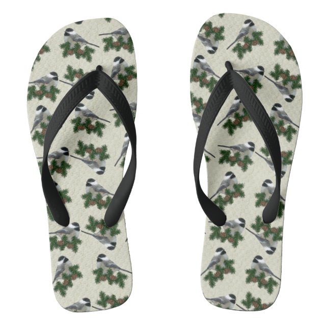 Chickadees Flip Flops (Footbed)