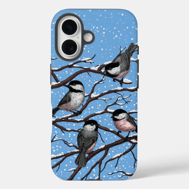 Chickadees in winter Case-Mate iPhone case (Back)