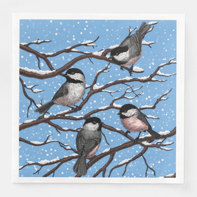 Chickadees in winter napkin (Front)