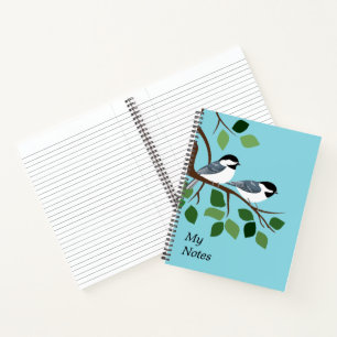 Chickadees On Tree Branch Notebooks