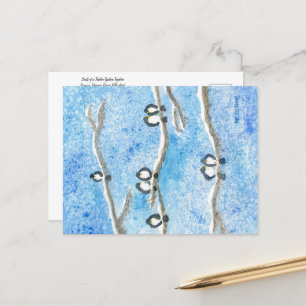 Chickadees on Tree Branches in Winter Snow Postcard