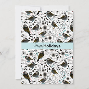 Chickadees Sweet And Cute Greetings Holiday Card