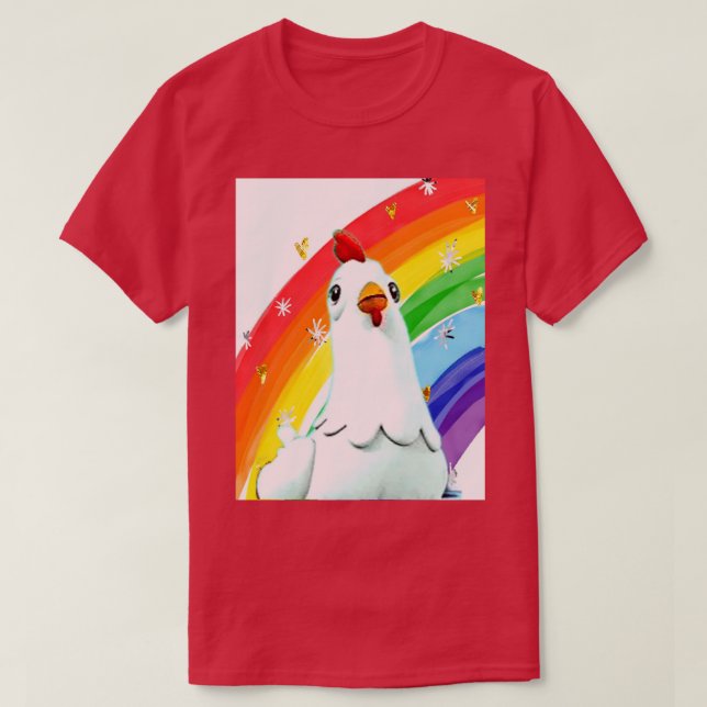 Chickaletta Chicken Rainbow Backround Kids Songs T-Shirt (Design Front)