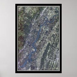 Chickamauga Lake Tennessee Satellite Poster Map