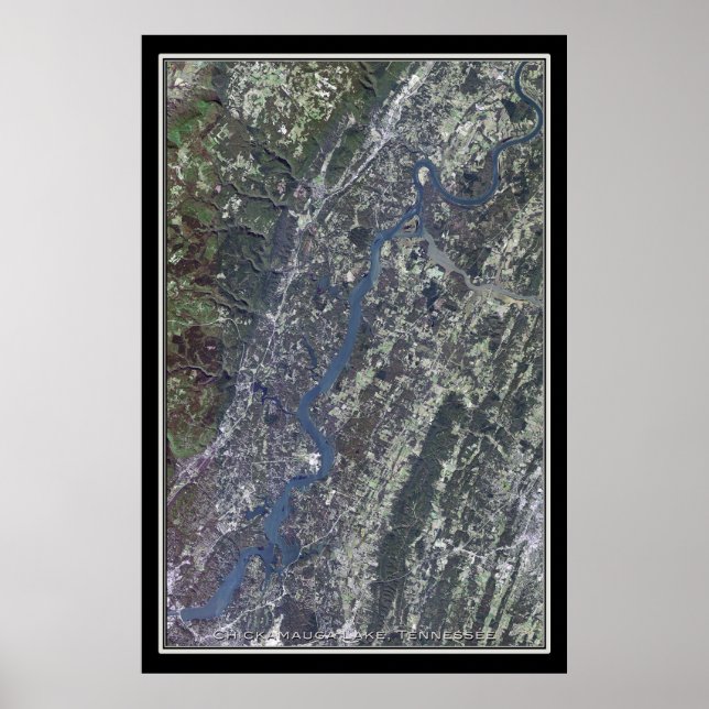 Chickamauga Lake Tennessee Satellite Poster Map (Front)