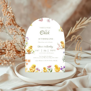 Chicken 1st birthday This Chick is one Birthday  Invitation