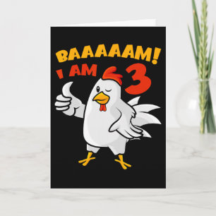 Chicken 3rd Birthday Party Farm Chick Rnyard Cluck Card