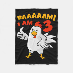 Chicken 3rd Birthday Party Farm Chick Rnyard Cluck Fleece Blanket