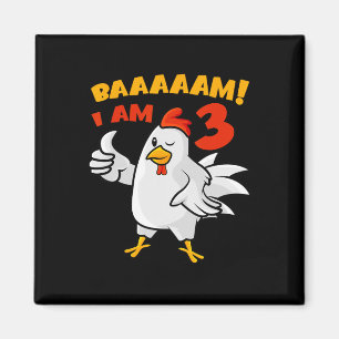 Chicken 3rd Birthday Party Farm Chick Rnyard Cluck Magnet