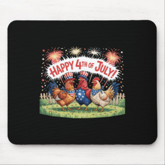 Chicken 4th Of July Farm Independence Day Usa Fire Mouse Mat