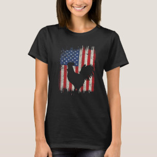 Chicken 4th Of July Rooster American Flag Patrioti T-Shirt