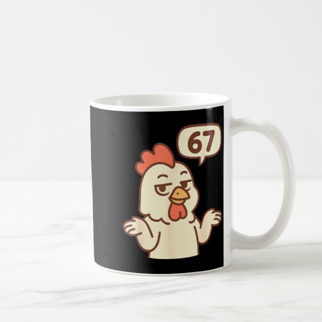 Chicken 67 Meme Six Seven Funny Gen Alpha  Coffee Mug (Right)