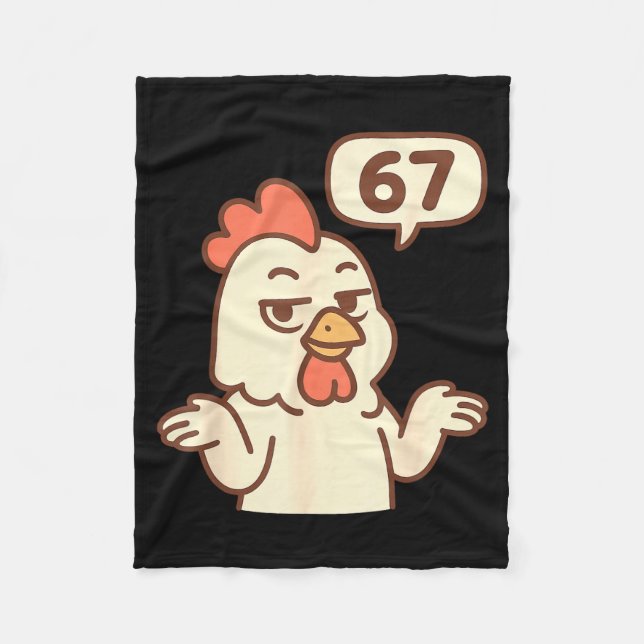 Chicken 67 Meme Six Seven Funny Gen Alpha  Fleece Blanket (Front)