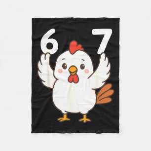 Chicken 67 Meme Six Seven Funny Gen Alpha  Fleece Blanket