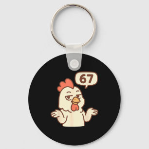 Chicken 67 Meme Six Seven Funny Gen Alpha  Key Ring