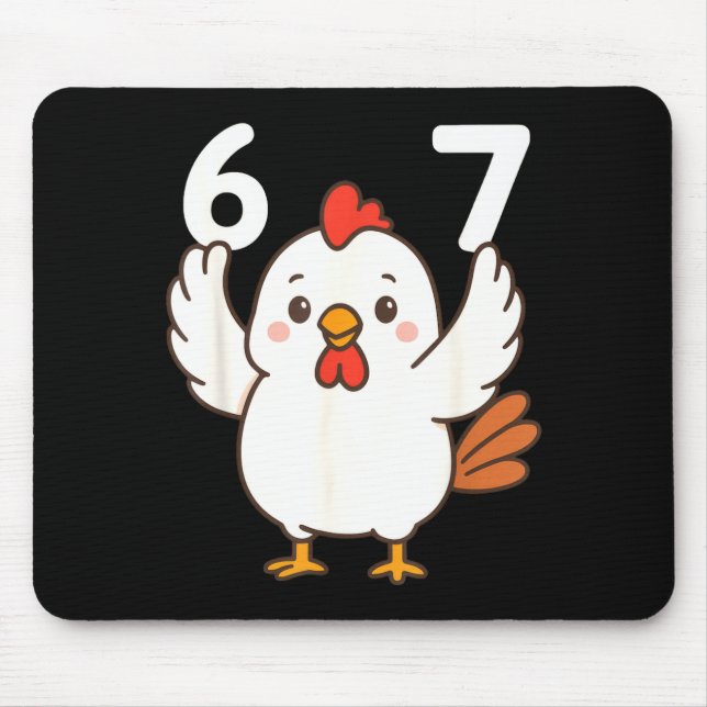 Chicken 67 Meme Six Seven Funny Gen Alpha  Mouse Mat (Front)