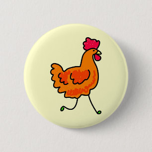chicken 6 cm round badge