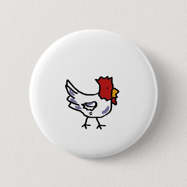 chicken 6 cm round badge (Front)
