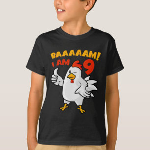 Chicken 9th Birthday Party Farm Chick Rnyard Cluck T-Shirt