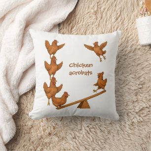 Chicken acrobats cushion