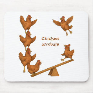 Chicken acrobats mouse mat