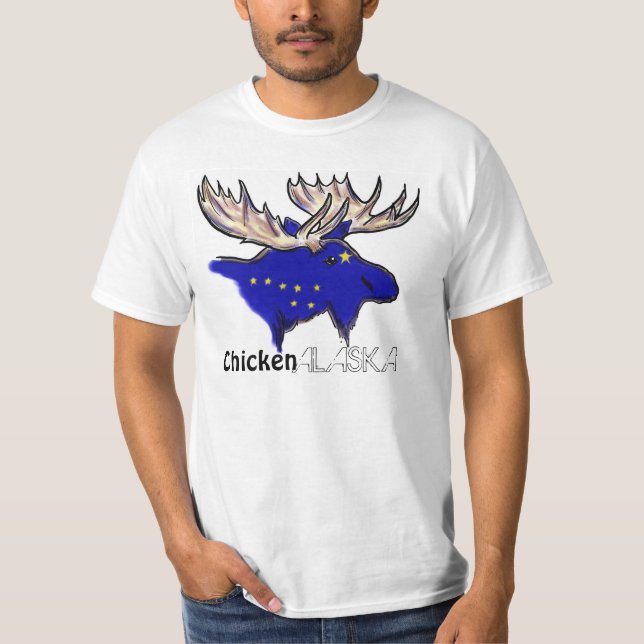 Chicken Alaska local flag elk value tee (Front)