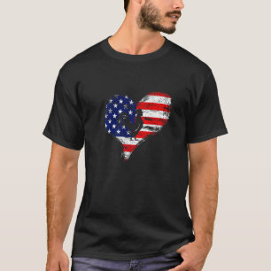 Chicken American Flag Heart Usa Patriotic Pride 4t T-Shirt