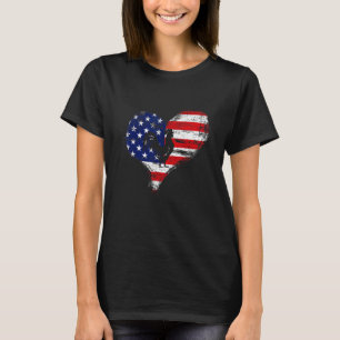 Chicken American Flag Heart Usa Patriotic Pride 4t T-Shirt